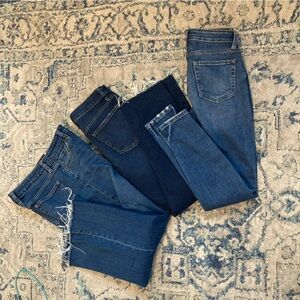 Lot Of Three Just Black  Denim  Size 27   Button Fly, Wide Fray Straight Fray
